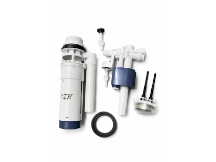 Besteco univerzální splachovací souprava pro WC kombi dual flush spodní napouštění 1/2" i 3/8", chrom tlačítko