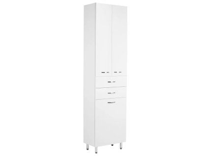 Koupelnová vysoká Skříňka K-PLUS s Integrovaným Prádelním Košem 50x194 cm