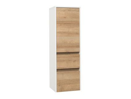 Skříňka Duomo vysoká 40 cm, levá, bílá lesklá / dub Riviera (provedeni levá)