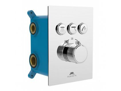 Luxusní termostatická podomítková baterie HOPA THERMO 3F s tlačítkovým ovládáním pro 3 výstupy v chromu, kód OLBAPM0016 thermo 3f