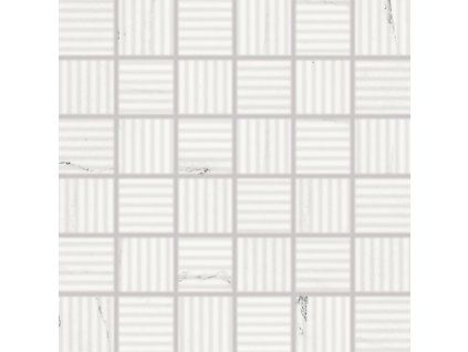 RAKO Vein WDR05233 bílá matná mozaika 30x30 cm detail saténového mramorového povrchu
