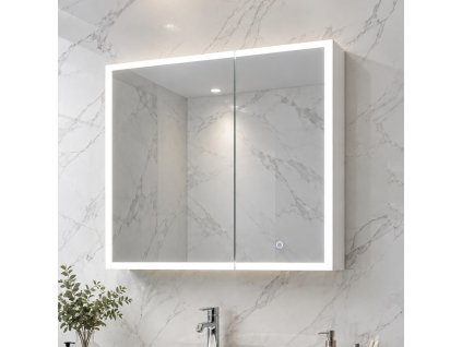 Zrcadlová skříňka Besteco Lux 80 s LED a zrcátkem, Kód: MCA80