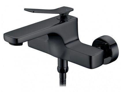 Nástěnná vanová baterie Besteco Schwarz S3095B v matném černém provedení.