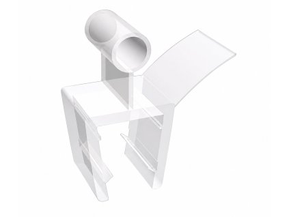 [Kód: 306/8/200] Spodní těsnící lišta BESTECO na sklo 8 mm detail okapničky a transparentního uchycení.