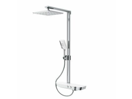 Nástěnný sprchový set Besteco Shelf SmartControl s odkládací policí v lesklém chromu. kód GS09-3105