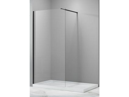 Walk-In sprchová zástěna BESTECO Lagos Black New 200 čiré sklo 8mm výška 200cm černý matný hliníkový korpus kód LGSBLK200NW