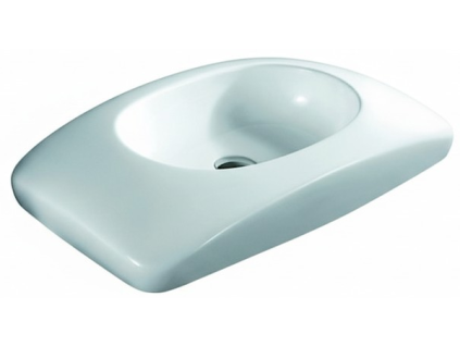 Keramické umyvadlo Besteco Bubble s rozměry 68x41x12 cm bez otvoru pro baterii v lesklé bílé barvě.