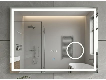 BESTECO LUMI LED Zrcadlo s Lupou a Hodinami 160x60 cm LMC0806