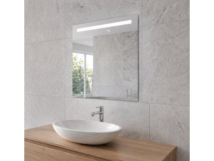 BESTECO Naturel zrcadlo s LED osvětlením 60x65 cm Kód:mfc65-60