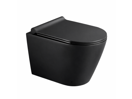 BESTECO BASSO Závěsné WC Rimless Černá Matná 36x48 cm