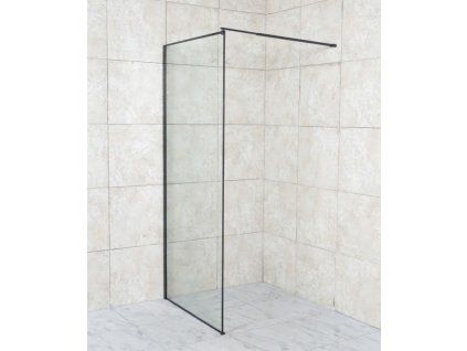 Sprchová zástěna Walk-In Algora 80x200 cm s čirým sklem a černým profilem Kód:OLBALGO80BC
