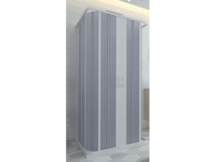 Třístranný sprchový kout BESTECO Flex 80-100 cm středové otevírání chrom hliníkový korpus čiré 6mm sklo kód FLEX3STR100