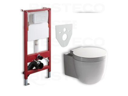 Závěsné WC Besteco Tondo s podomítkovým modulem pro sádrokarton a soft-close sedátkem