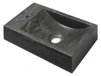 Kamenné umývátko s otvorem vlevo 40x10x22 cm, antracit 2401-38