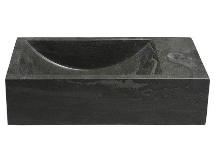 Kamenné umývátko Blok 40x22 cm, baterie vpravo, antracit