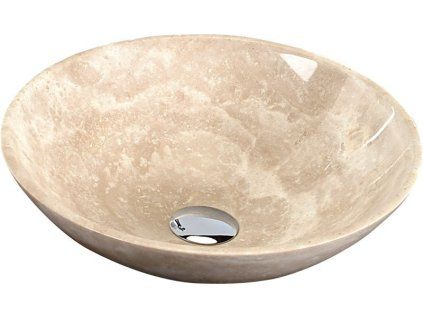 Kamenná umyvadlová mísa pr.40 x 12 cm, béžová 2401-01
