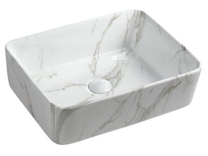 Besteco Keramické umyvadlo 48x13x38 cm, carrara MM517