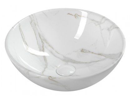 Besteco Keramické umyvadlo 42x16,5 cm, carrara MM117