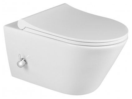 Závěsné WC Avva Rimless s bidetovou sprškou a Integrovanou baterií 100315 bílá