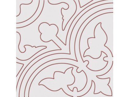Červená ornamentální dlažba Alhambra Rojo Decor 25x25 cm s protiskluzem R10