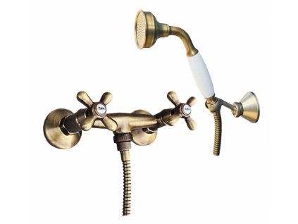 1911 vodovodni sprchova baterie vcetne rucni sprchy retro mosaz s roztecem 150 mm