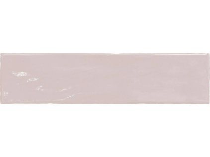 Lesklý obklad cihlička růžová Zen Rosa 7,5x30 cm za kuchyňskou linkou