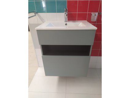 Závěsná Koupelnová Skříňka MINT 60 (Zásuvková) s  umyvadlem 61 x 46 x 52 c