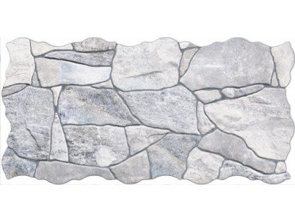 Oset Piedra Gris 23x46 cm šedý obklad imitace říčního kamene detail struktury