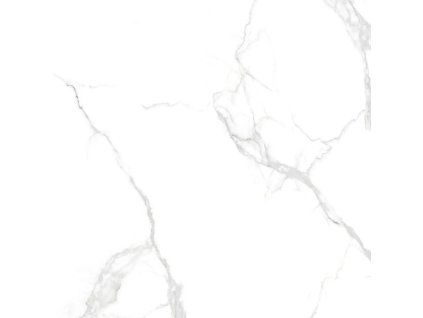 Marmix Statuario Emil 60x60 cm bílá lesklá dlažba imitace mramoru rektifikovaná detail žilkování