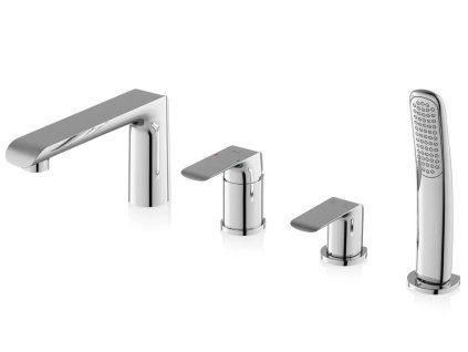 Flat čtyřotvorová vanová baterie na okraj vany chrom X070120 Ravak