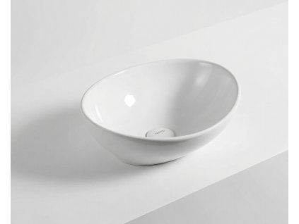 Luxusní bílé keramické umyvadlo na desku Regina 41x32 cm besteco hliníkový korpus doplňků kód TR4047