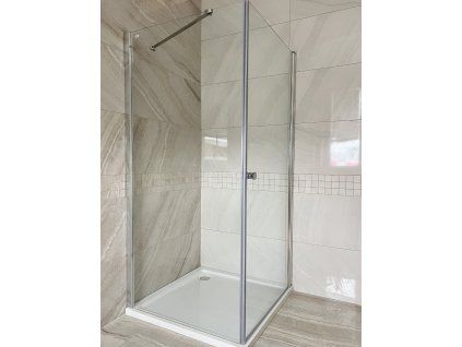 Čtvercový sprchový kout BESTECO Maxim 90x90 cm chrom hliníkový korpus čiré bezpečnostní sklo kód PPSD209F/BEZ2