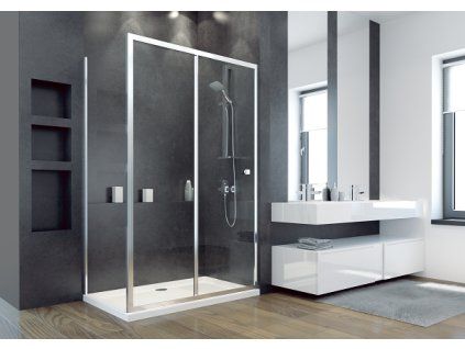 Boční panel ke sprchovým dveřím DUO SLIDE (Varianta Chrom/Leštěný hliník, 80 cm x 195 cm, Univerzální Levé / Pravé, Čiré bezpečnostní sklo 6 mm)
