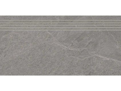 RAKO CORE Twilight DCPSR874 šedá reliéfní schodovka 30x60 cm detail drážek imitace betonu rektifikovaná
