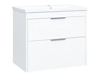 Bílá lesklá koupelnová skříňka City s umyvadlem 80 cm