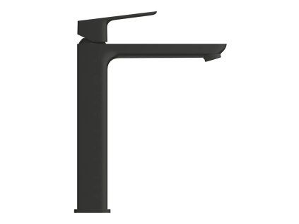 [Kód: 1017292430] Vysoká umyvadlová baterie GROHE Cubeo matná černá detail pro umyvadla na desku.