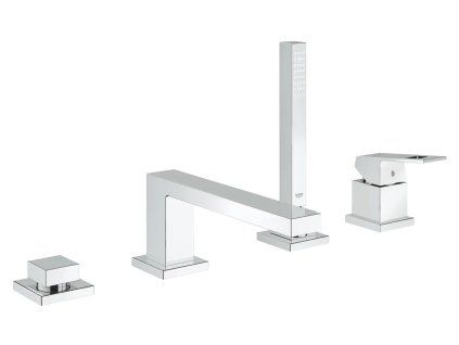 GROHE Eurocube chromová 4-otvorová vanová baterie na okraj vany s ruční sprchou, kód 19897001