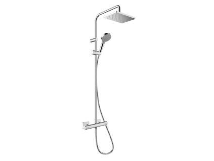 HANSGROHE Vernis Shape sprchový systém v kombinaci chromu a černé matné s termostatickou baterií, kód 26286670