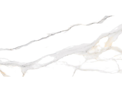 Dlažba bílý mramor se zlatým žilkováním Marmix Span Marble Oro 60x120 cm lesklá rektifikovaná