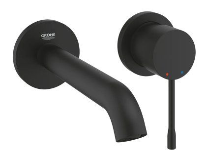 Luxusní nástěnná umyvadlová baterie GROHE Essence v matně černé barvě Phantom Black, kód 19408BF1