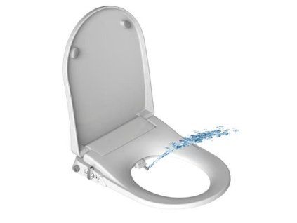 Mechanické bidetové sedátko BESTECO A1005 bílé SLIM provedení dvě trysky 48x37x6 cm s tichým Soft-Close zavíráním, kód A1005