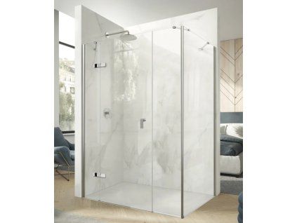 Sprchové dveře HÜPPE Astra 140 cm levé, stříbrný profil, čiré sklo s úpravou Anti-Plaque, kód PX0303.069.322