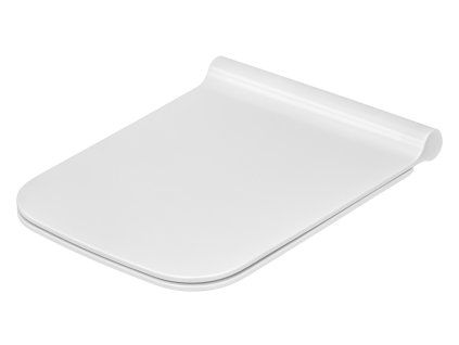 [Kód: TR2122SS] Bílé tenké WC sedátko BESTECO Urban Slim Soft-Close z duroplastu detail hladkého antibakteriálního povrchu.