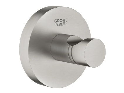 [Kód: 40364DC1] Háček na ručníky GROHE Essentials SuperSteel detail kartáčované oceli.