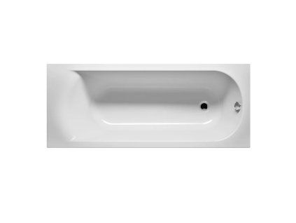 Produktová fotografie z nadhledu na bílou obdélníkovou vanu Elise 160x70 cm s detailem vnitřního ergonomického tvarování. Kód:B059001005
