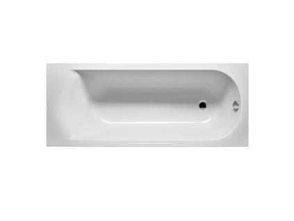 Produktová fotografie z nadhledu na bílou obdélníkovou vanu Elise 180x80 cm s detailem vnitřního ergonomického tvarování.Kód:B061001005