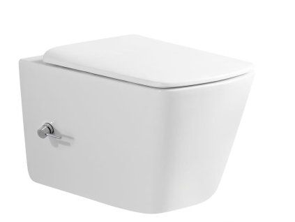 Besteco Urban 2v1 bílá závěsná WC mísa s bidetovou sprškou, ovládaním baterie na boku a SoftClose sedátkem kód:TR2237