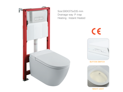 Smart chytré závěsné bidetovací WC Besteco Rimless bílé s modulem a sedátkem