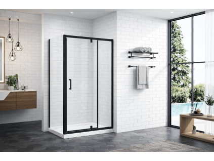besteco Hammer Black o rozměrech 120x90 cm, detail černého matného rámu a čirého bezpečnostního skla. ISA-2027/1290