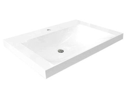 [Kód: P-6905] Nábytkové umyvadlo z litého mramoru Besteco 81x45x16,7 cm v bílé barvě.